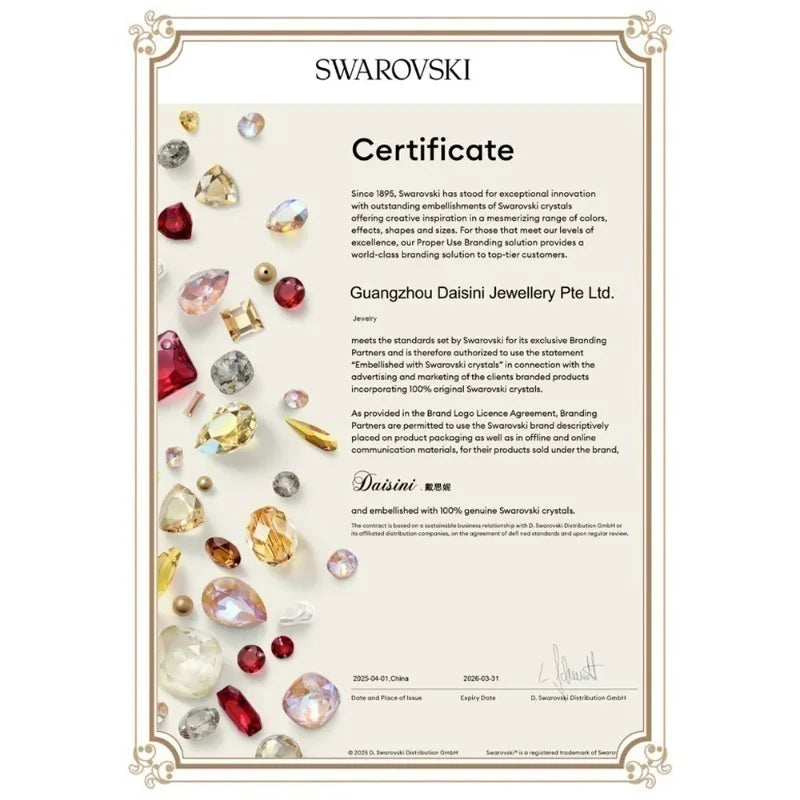 Daisini Crystals From Swarovski Women Bangle High Quality Brass Plated 18k Hand Cuff Bracelet Fashion Jewelry Birthday Gifts