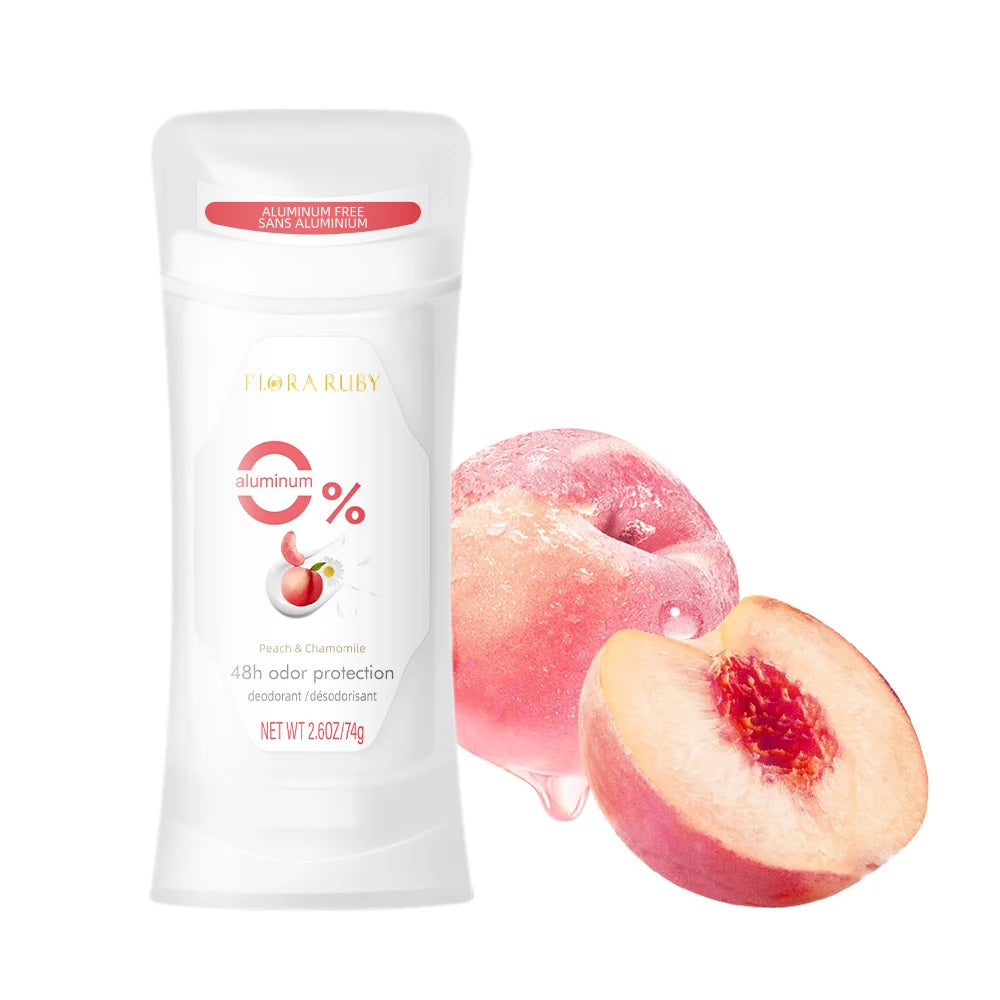 2PCS/Set Body Odor Remover，Deodorant stick，Aluminum Free，48H Natural Flower Scent Deodorize, Long Lasting and Refreshing Dryness