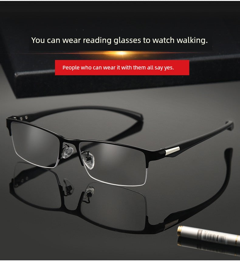 Reading Glasses Men's Automatic Adjustment Degree Intelligent Zoom Dual-Use HD Middle-Aged and Elderly Anti-blue Light Presbyopic Glasses