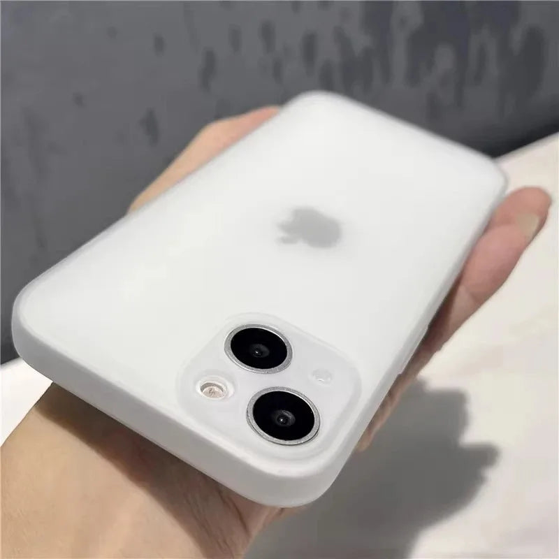 Soft Utrathin Matte Phone Case For iPhone 11 12 13 14 15 Pro Max X Xs Max XR 7 8 Plus Mini Transparent Bumper Cases Cover