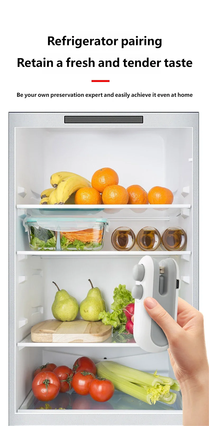 HOMEFISH Mini Handheld Food Heat Sealer, USB Rechargeable Heat Sealer, Storage Bag, Plastic Package, Food Sealer, Clip Bag