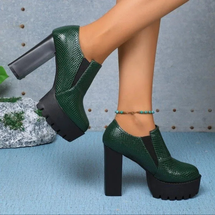 Ladies Shoes 2025 New Brand Slip-on Women's High Heels Hot Sale Round Toe Party Pumps Plus Size Super High Shoes for Women