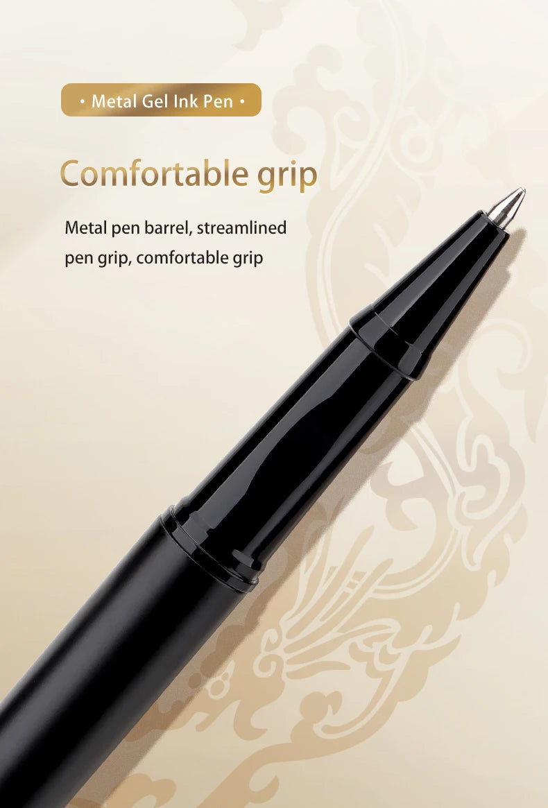 BAOKE PM180 Luxury 0.7mm Metal Gel Ink Pen Set Black Ink 6 Barrel Color Smooth Writing Bullet Tip For Office , Gift，Writing