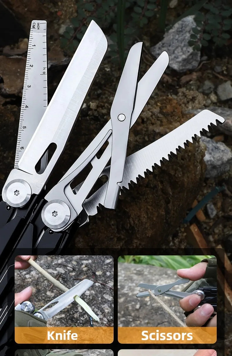 Outdoor Camping Folding Tool Pliers Organizer Opening Jars Bottles Tool Pliers Multi Purpose Pockets Hand Tools Electrician