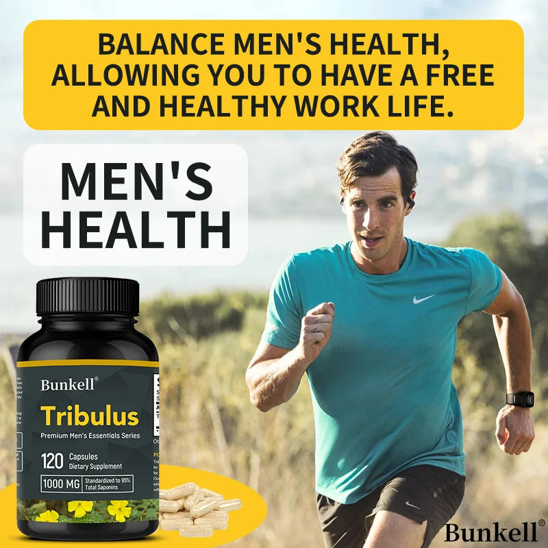 Tribulus Terrestris Capsules - Boosts Energy, Improves Mood, Enhances Endurance and Athletic Performance - 120 Capsules