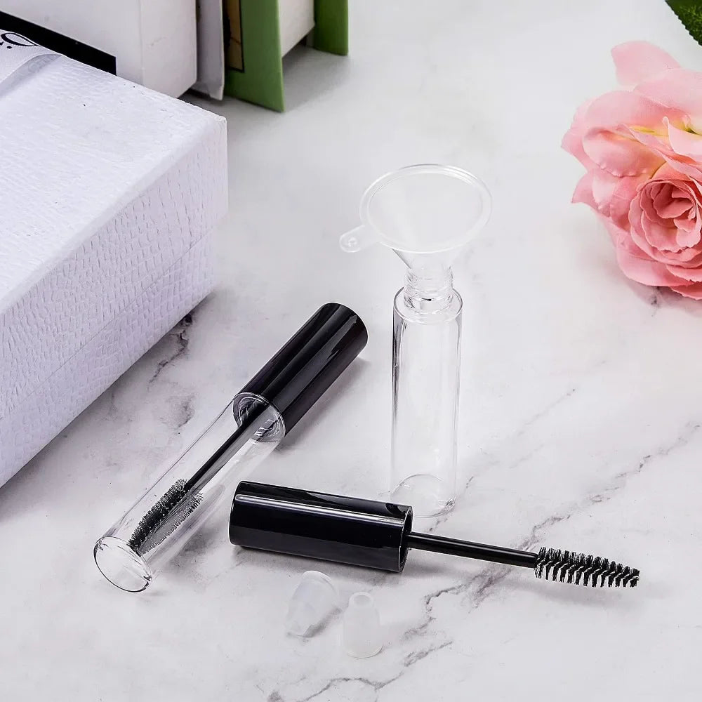 50PCS 5/10ML Protable Empty DIY Mascara Tube with Eyelash Wand Container with Funnels Transfer Pipettes for Travel Wholesale