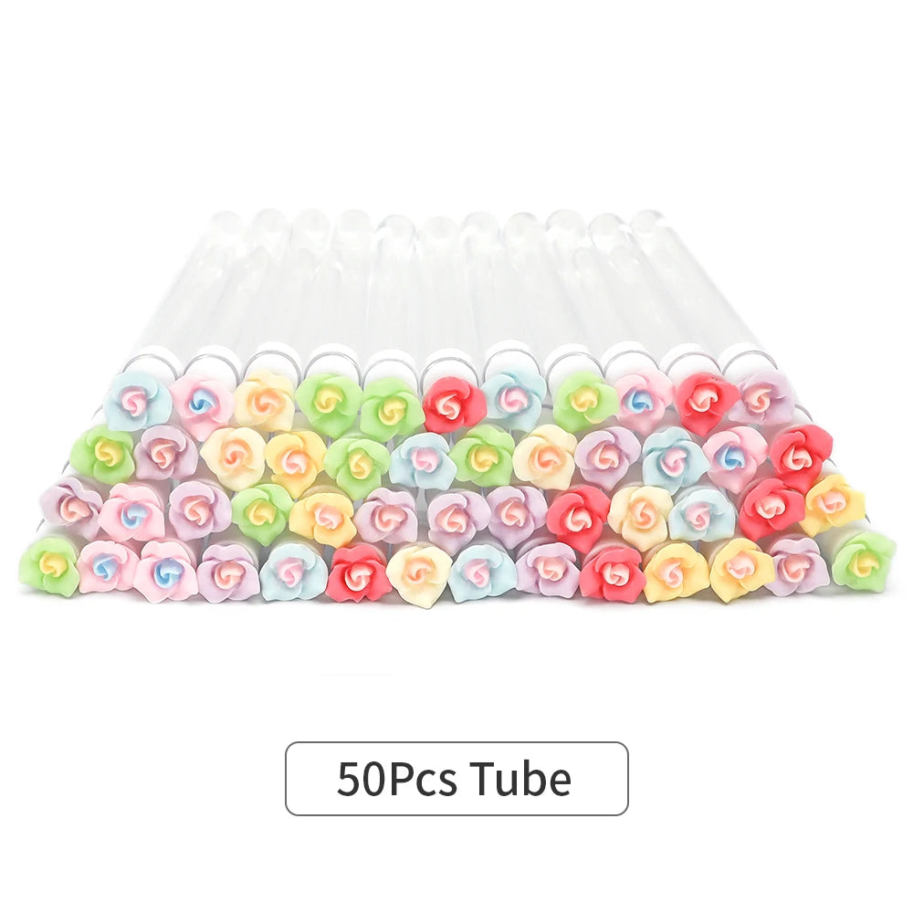10/50Pcs Flower Eyelash Brush Tube Disposable Mascara Wands Tube Reusable Lash Spoolies Brush Dust-proof Cleaner Storage Tubes