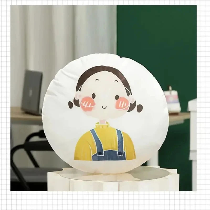Custom Round Pillow - Customize Photo, Logo, Anime or Idol Picture, Soft Plush Cushion for Home/Car/Office Personalized Gift 1PC