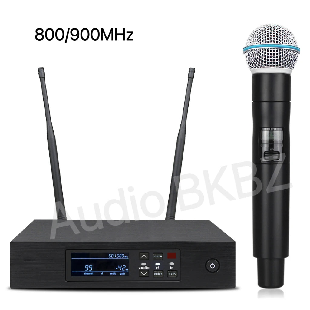 QLXD B-58 800MHz/900MHz High Quality Professional Wireless Microphone UHF Stage Performance Singing Party Handheld Microphone