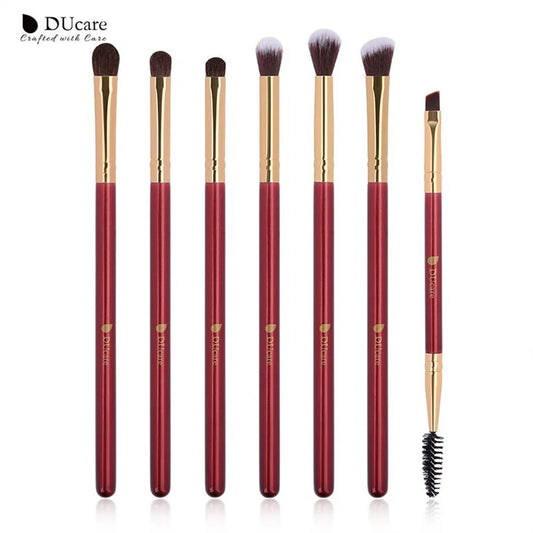 DUcare 6pc Eyeshadow Brushes with Portable Plastic Case Makeup Eye Brush Set Eyebrow Eyelash Eyeliner Blending Cosmetics Brushes