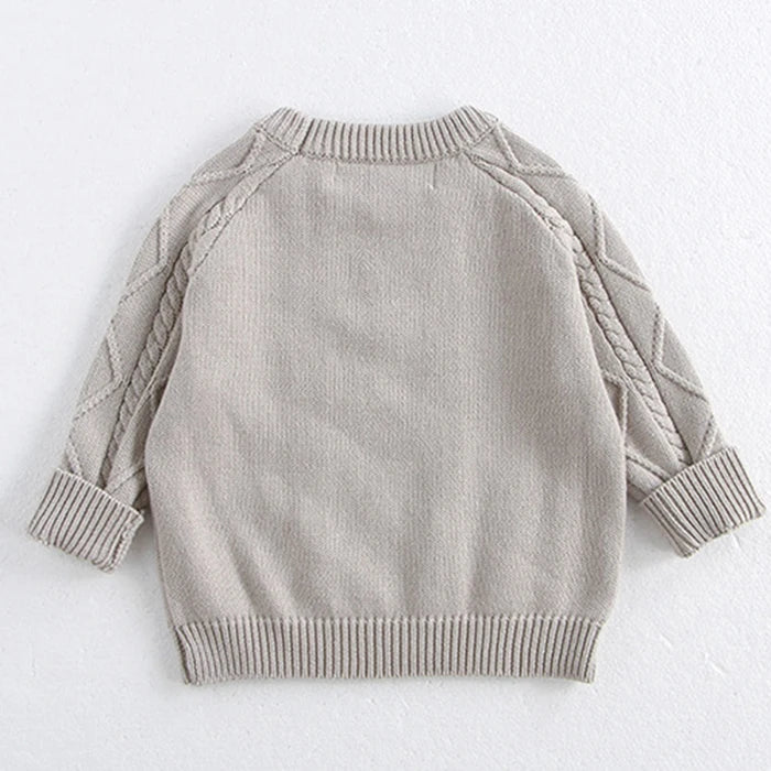 2024 New Autumn Winter Children Knitted Clothes Suit Long Sleeved Knitted Pullover+Jumpsuit Newborn Baby Boys Girls Clothing Set