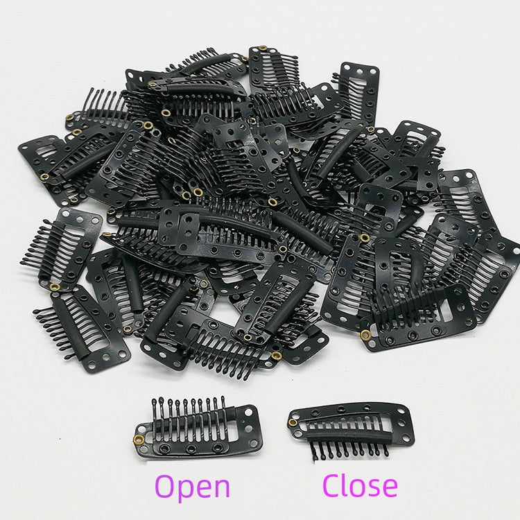 Wig Hair Piece Fixed Clip Beret Large Oblique Clip Hair Extension Elastic Hairpin Ten Teeth 3.6cm Clip