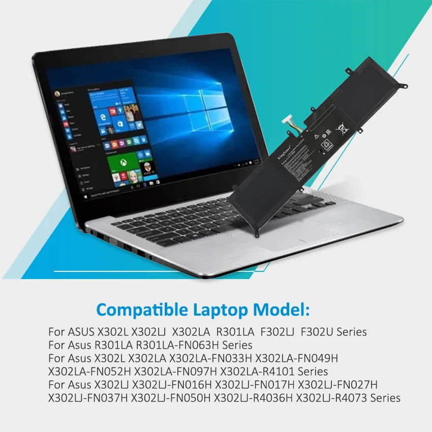 KingSener C21N1423 Laptop Battery for ASUS X302L X302LJ X302LA R301LA F302LJ F302U X302LJ-R4073/R4036H 38WH 2 Years Warranty
