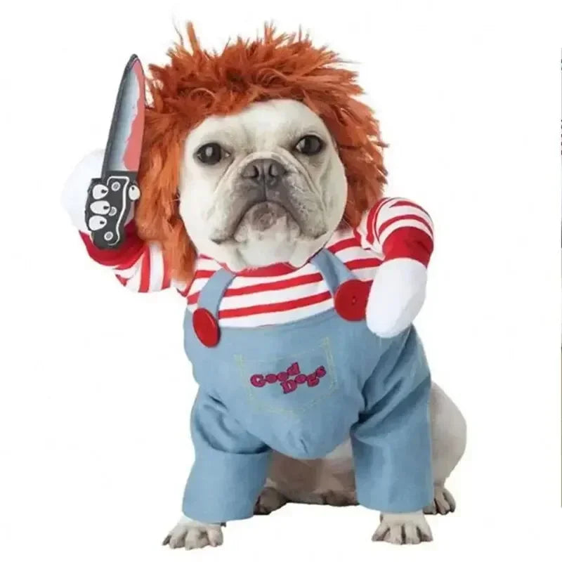 Halloween Funny Dog Clothes for Small Medium Dogs Cats Party Dressed Up Cosplay Costumes Bulldog French Chihuahua Pet Outfits