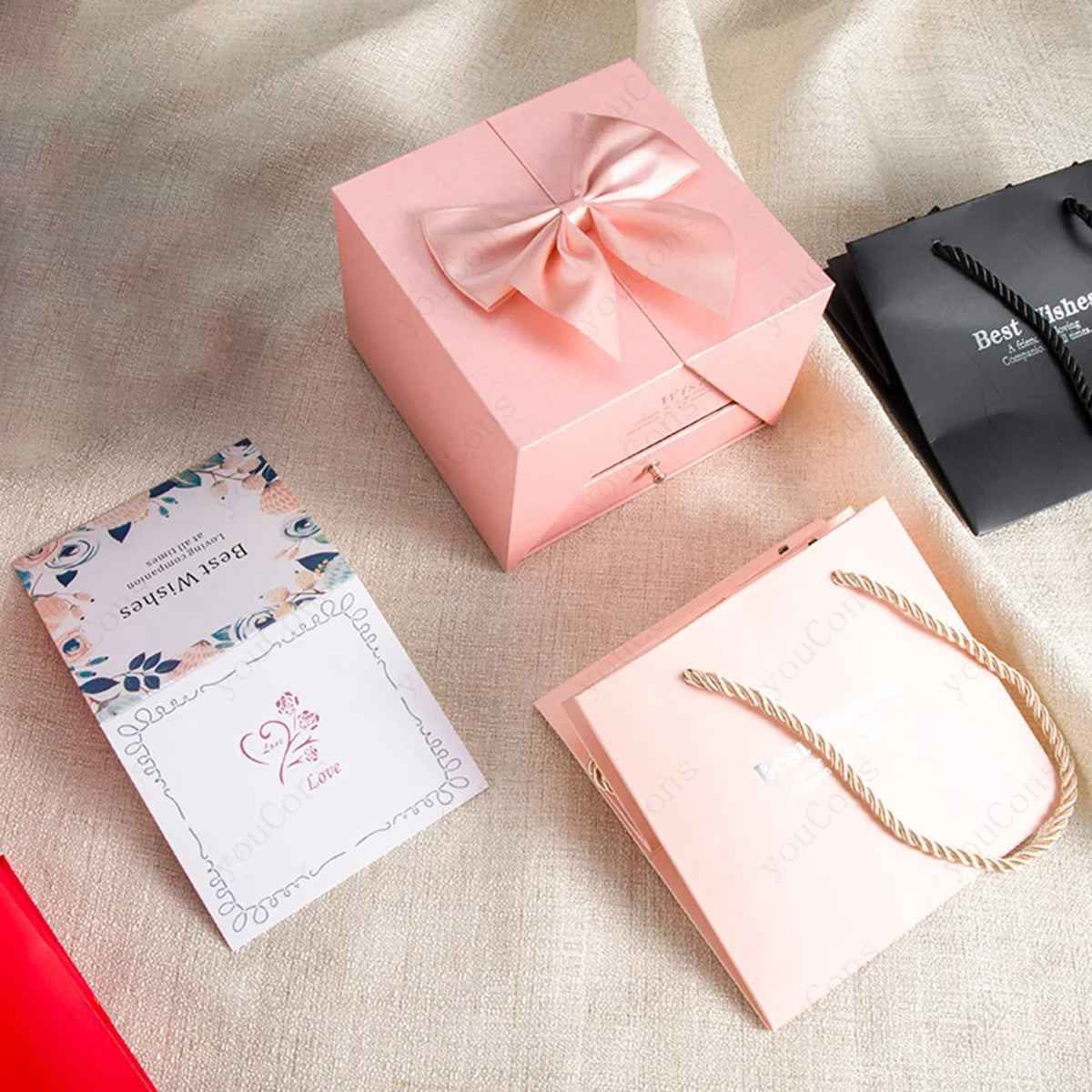 Zircon Heart Necklace Pendant With Rose Bow Box 2025 New Jewelry Set For Girlfriend Christmas Valentine Day Anniversary Gift