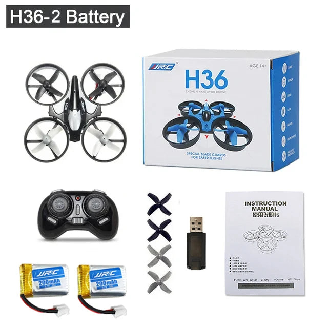 JJRC H36 Mini Drone 4ch 6-Axis Headless Mode Helicopter 360° Flip 3 Batteries Remote Control Quadcopter Toy Mini Drone For Kids