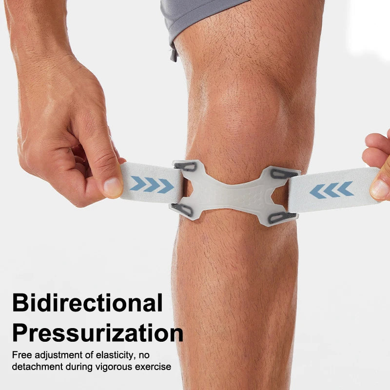 Patella Kneecap Band Adjustable Silicone Knee Tendon Strap Pressurized Protector Knee Pad Basketball Sports Shock Absorption