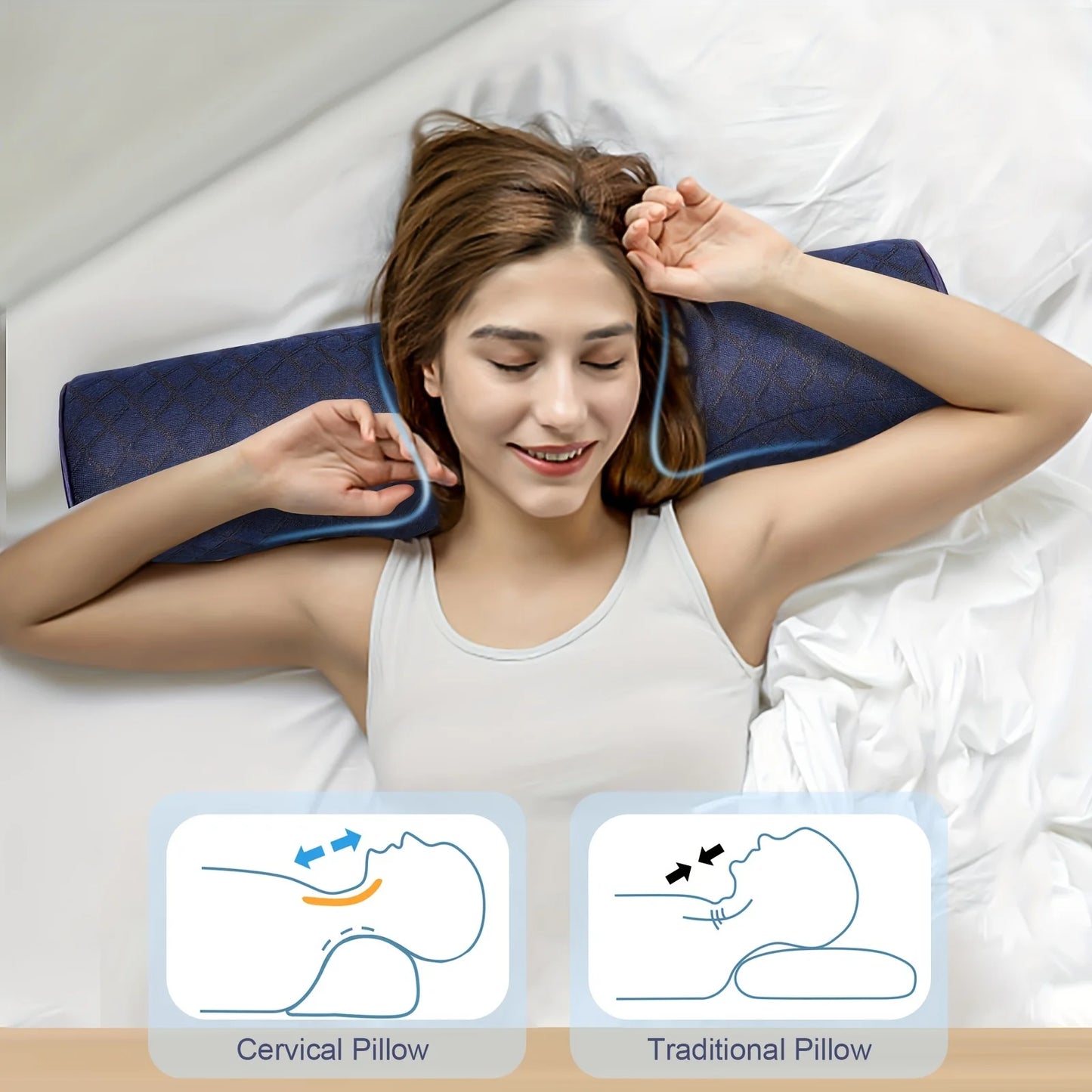 Orthopedic Neck Pillow: Superior Cervical Support  Soft Memory Foam, Breathable  Washable, Ideal for Every Sleeper