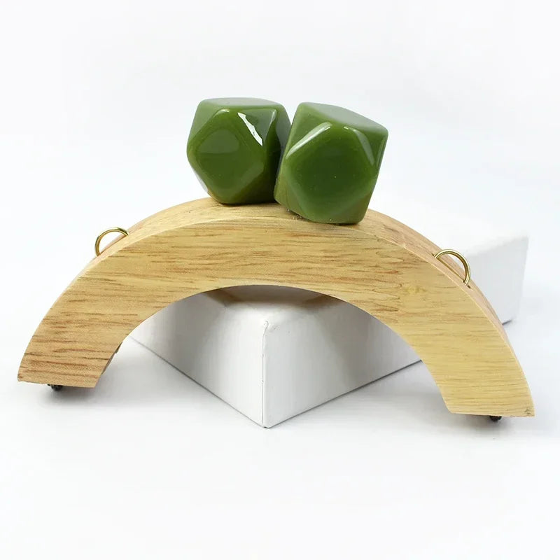 1/2Pcs Deepeel 14cm Wooden Purse Handle Colored Beads Mini DIY Bag Frame Kiss Women Handbag Closure Clasp Handmade Accessories