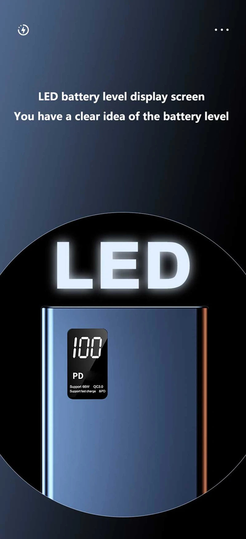 500000mAh Power Bank Built 4 Cables Large Capacity Super Fast Charging Portable External Battery for iPhone Huawei New