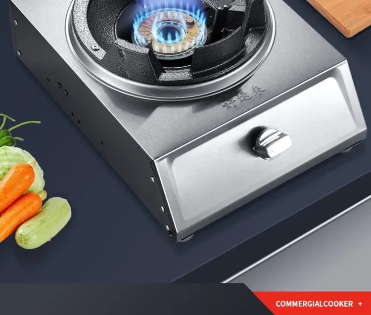 Single Double Burner Stainless Steel Gas Stove High Pressure LPG Commercial Home Cooking IAA