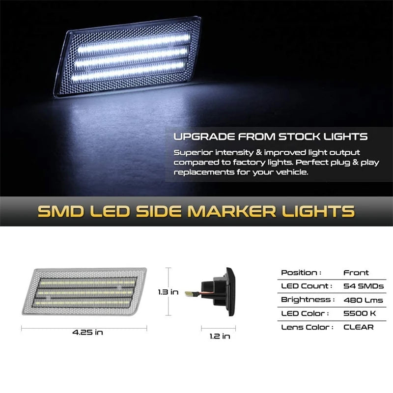 2Pcs LED Side Marker Light Turn Signal Lamps Parking Lamp For Chrysler 300 2005 2006 2007 2008 2009 2010 Car Accessories