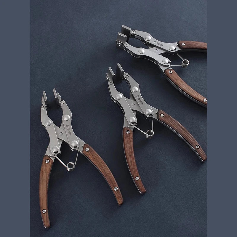Nattools Handmade DIY Artisan Leather Craft Tools Leather Flat Pliers Stainless Steel Professional Double Pliers