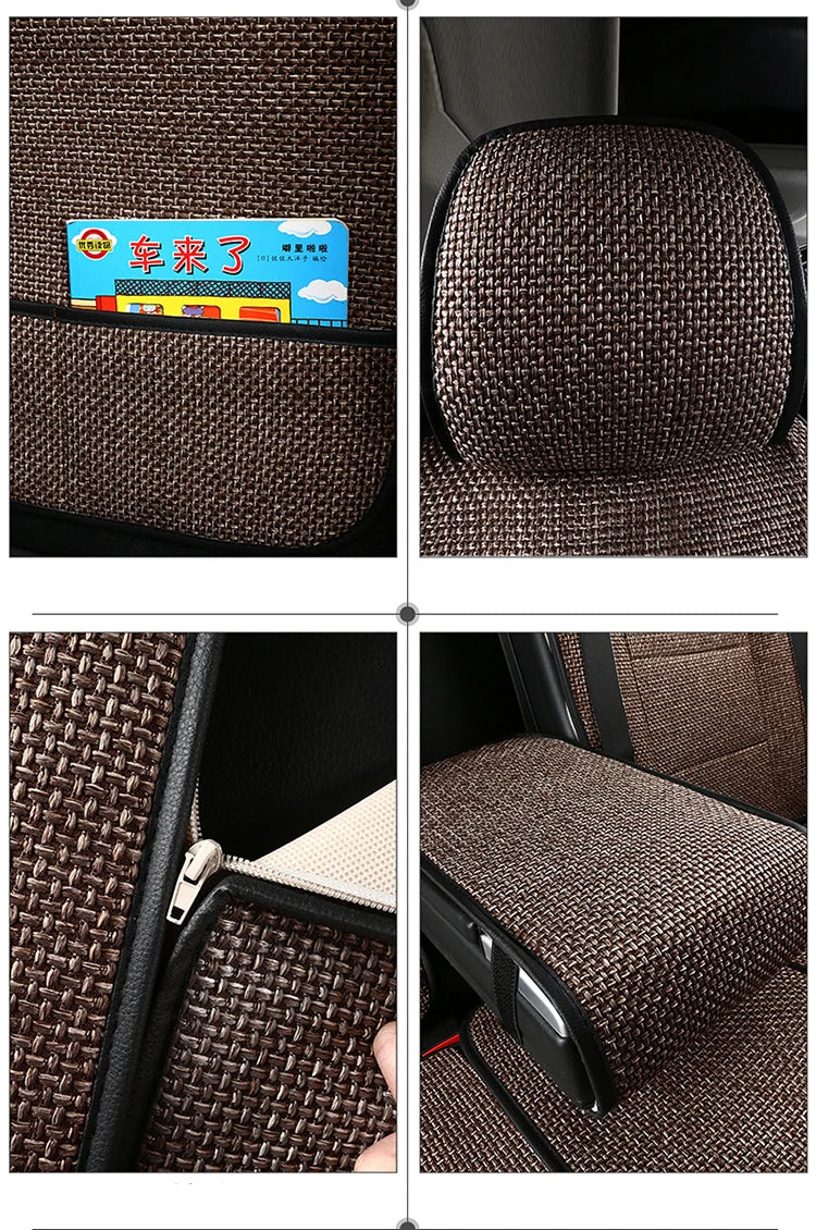 Universal Flax Car Seat Cover For Suzuki Grand Vitara SX4 Swift Ignis Auto Accessories Interior Breathable Protector Pads 차량용품