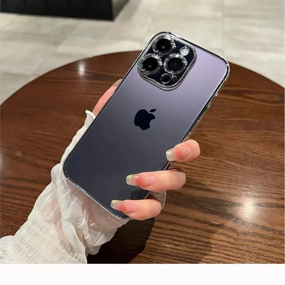 Clear Case For iPhone 16 15 14 13 12 11 Pro Max 16e Silicone Cover For iPhone 13 Mini X XS Max XR 7 8 Plus Transparent Cover