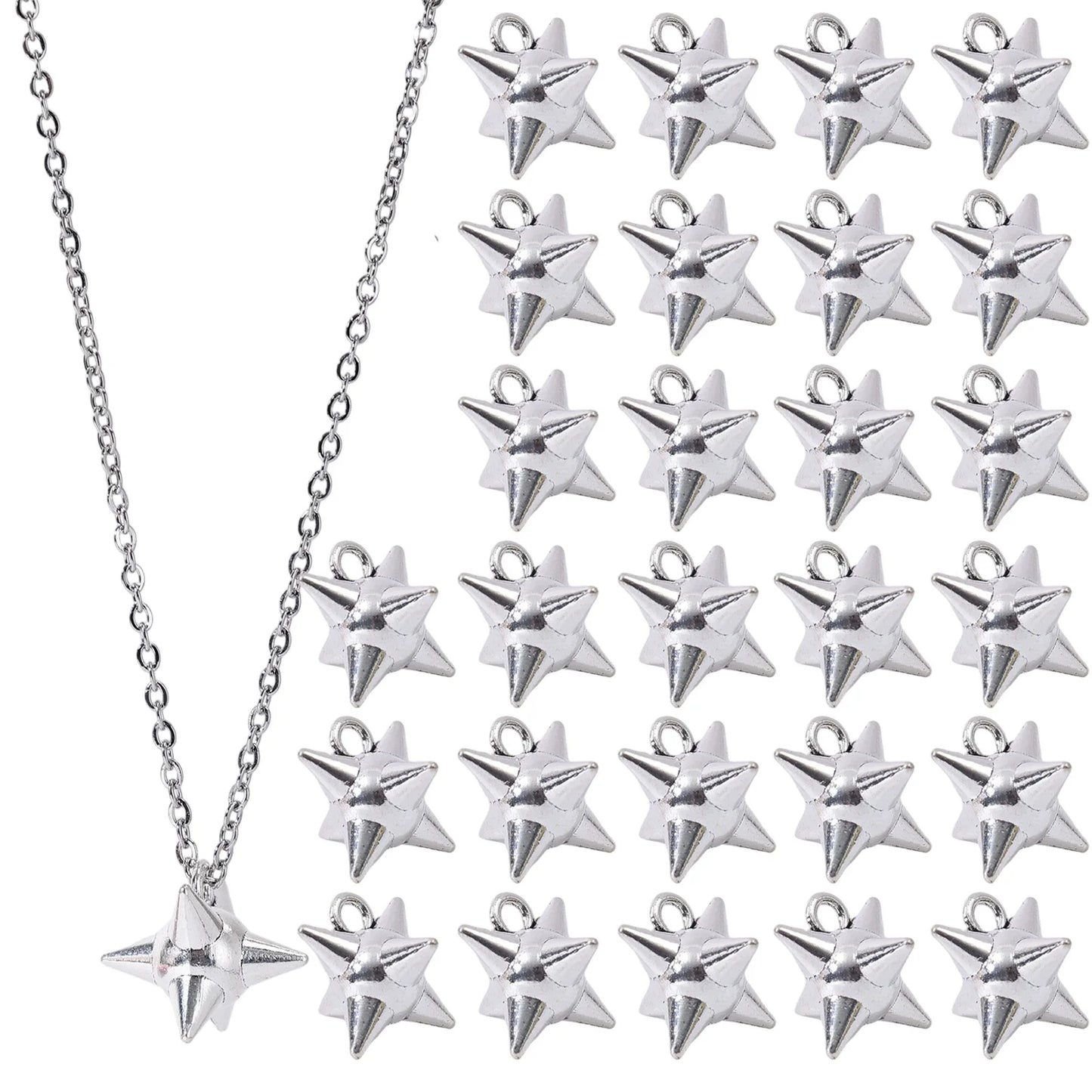 Punk Rock Aesthetic Spike Morning Star Rivet Dangle Charms Jewelry Making Gothic Spiky Ball Pendant Charms DIY Jewelry Findings