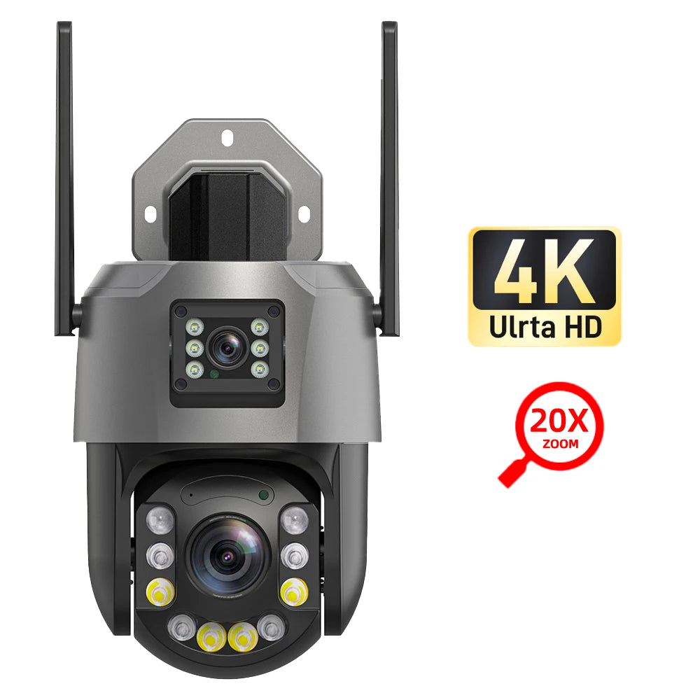 Securexpert 8MP 50X Zoom PTZ Camera WiFi Dual Lens 4K 20X Outdoor Surveillance 120m Ultra Long IR Vision ONVIF Security Camera