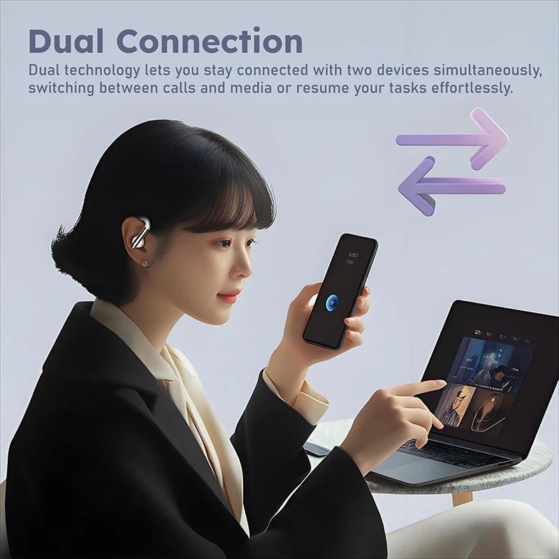 Sansui W33 Spatial Audio Bluetooth 5.4 Earphones ENC Noise Canceling Bluetooth Headphone in-Ear OWS Wireless Sports Headsets