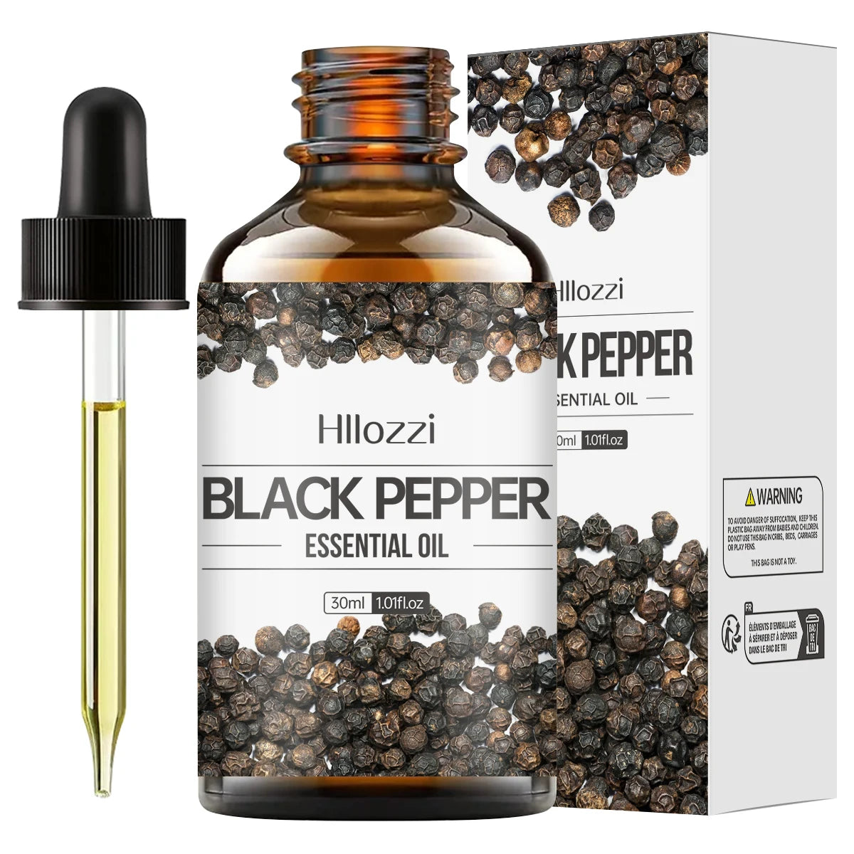 30ml Black Pepper Essential Oil Pure Essential Oil Relieve Stress Suitable for Aromatherapy Candles Car Diffuser Humidifier