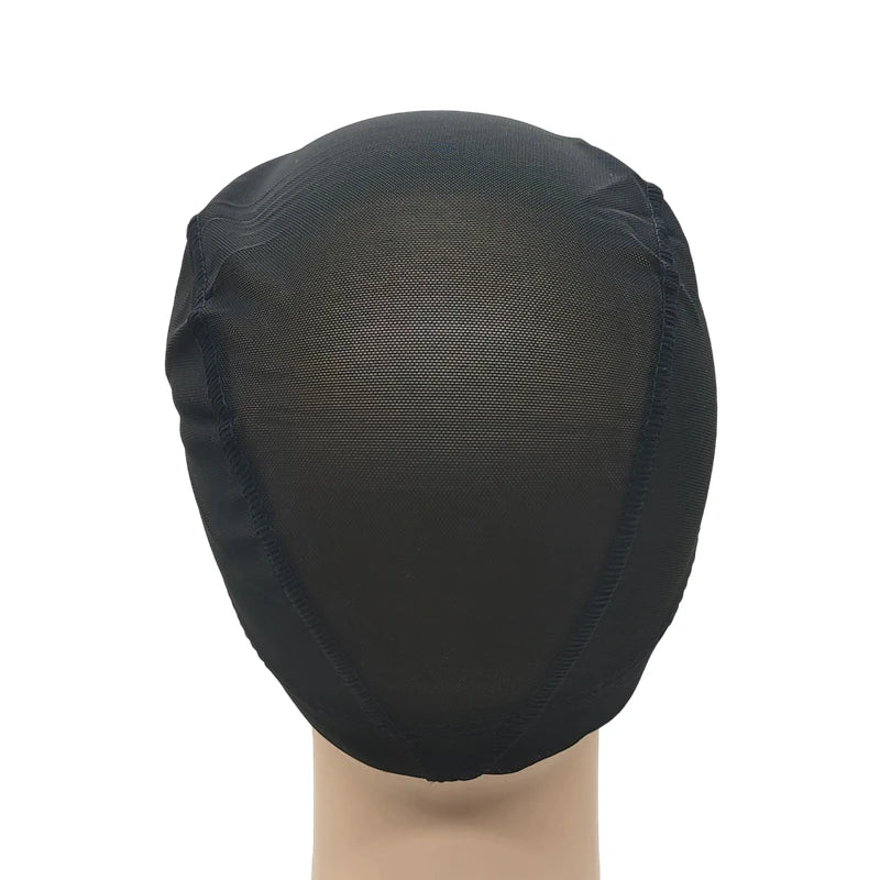 1/3/6Pcs Black Stretchy Breathable Mesh Dome Wig Cap Spandex Base Stitched Guidelines Non-Slip for Wig Making & Salon DIY