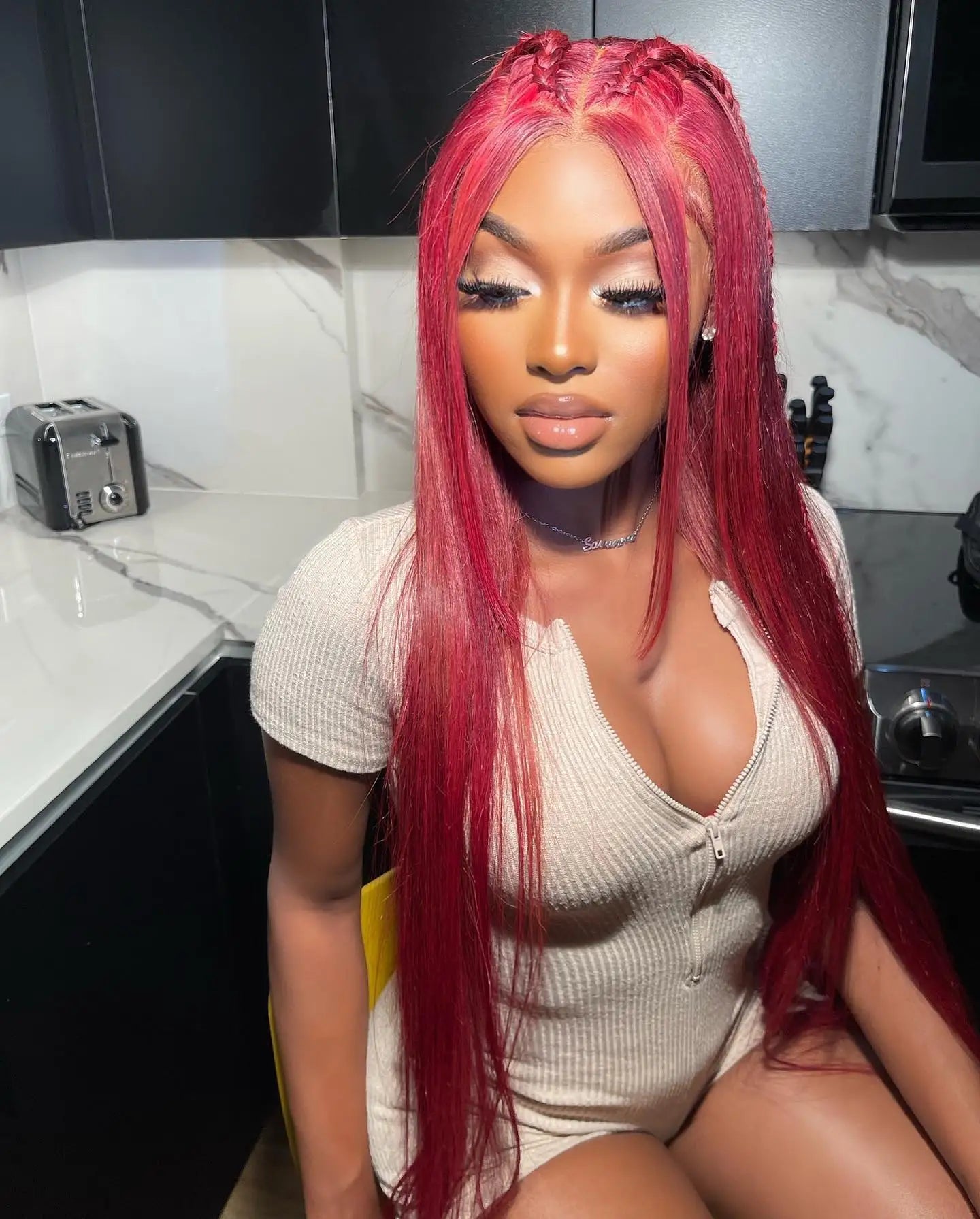 Burgundy Transparent Lace Frontal Human Hair Wig 7x5 Glueless Red 99J Straight Colored 13x4 Lace Front Human Hair Wigs For Women