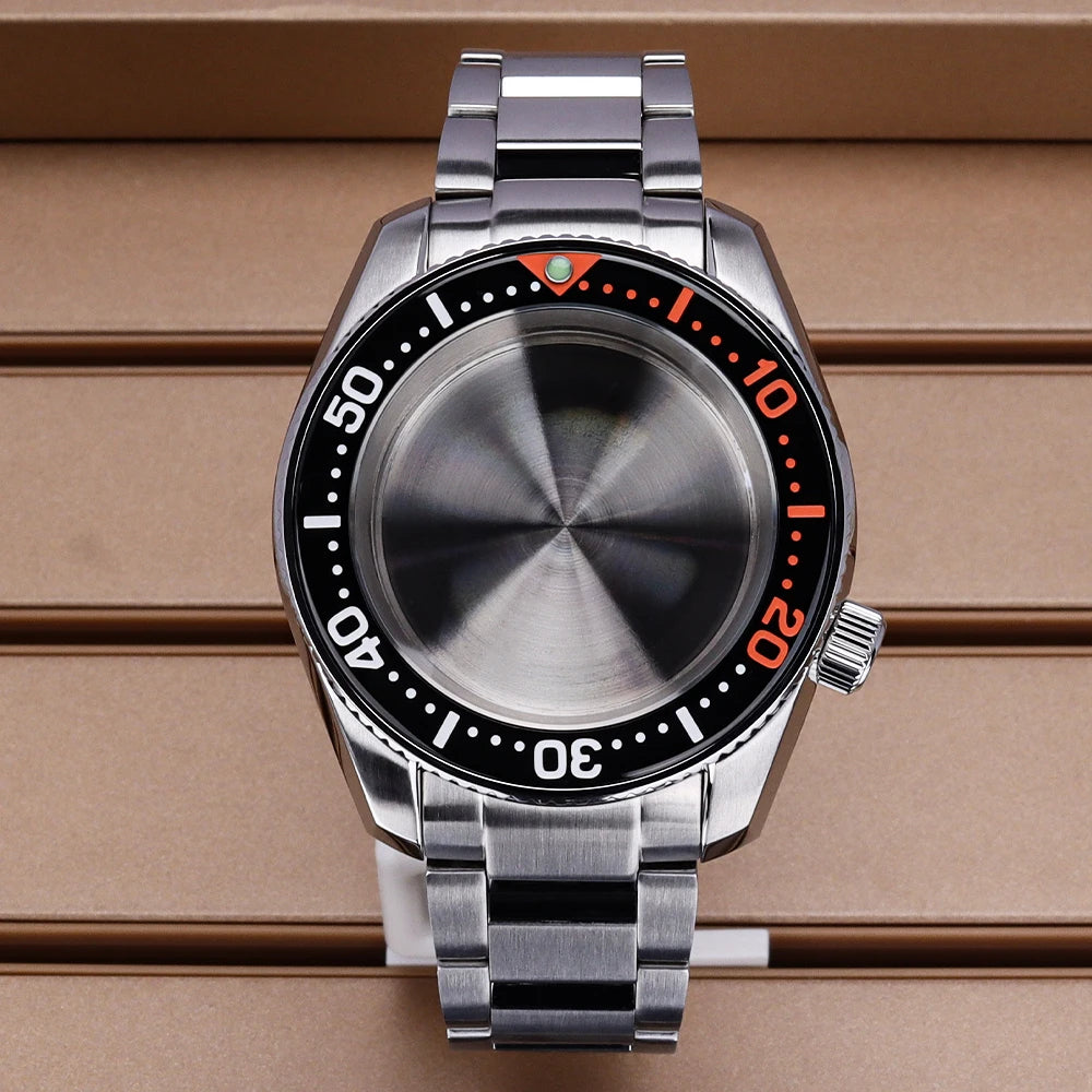 Diver NH35 42mm Watch Case Sapphire Glass Solid Bottom Cover For SPB185J1/187J1 NH34 NH35 NH36/38 Movement Stainless Steel Strap