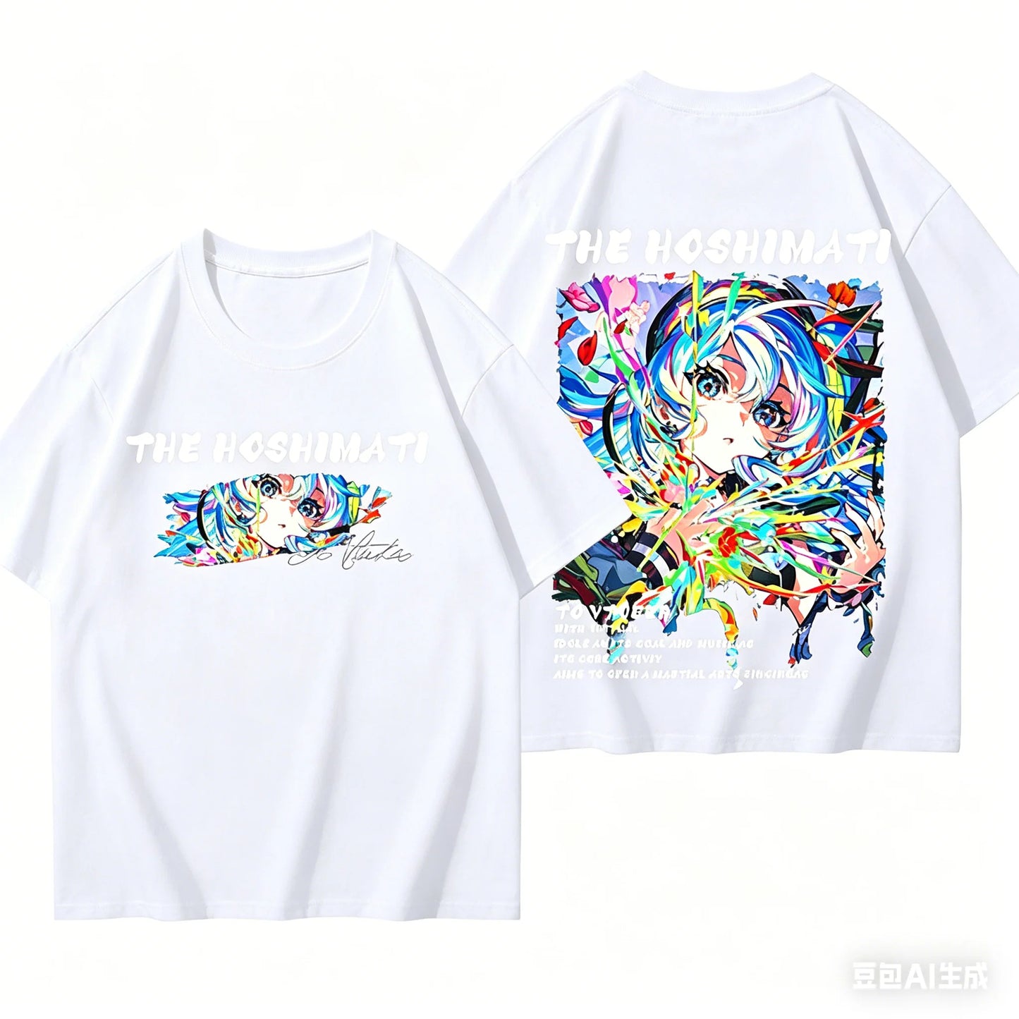 Hoshimachi Suisei T-shirt personality Clothes New Model Anime T-shirt Yearround clothing Streetwear Plus Size Unisex hot product