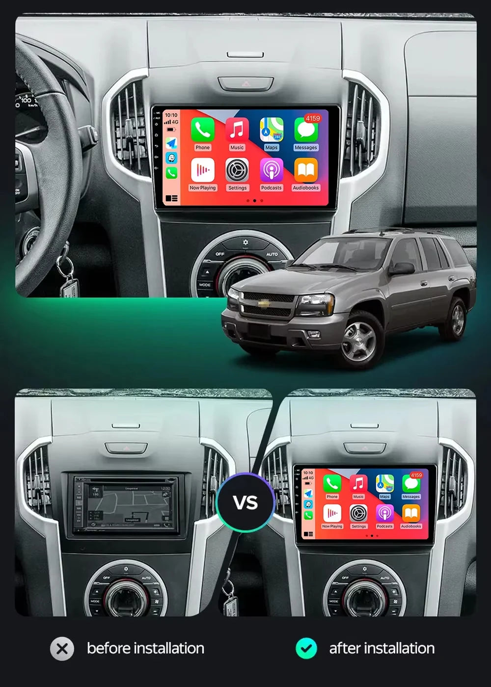 Android 15 Car Carplay Player For Chevrolet Holden S10 TRAILBLAZER COLORADO ISUZU DMAX GPS Radio Audio Multimedia Stereo BT Navi