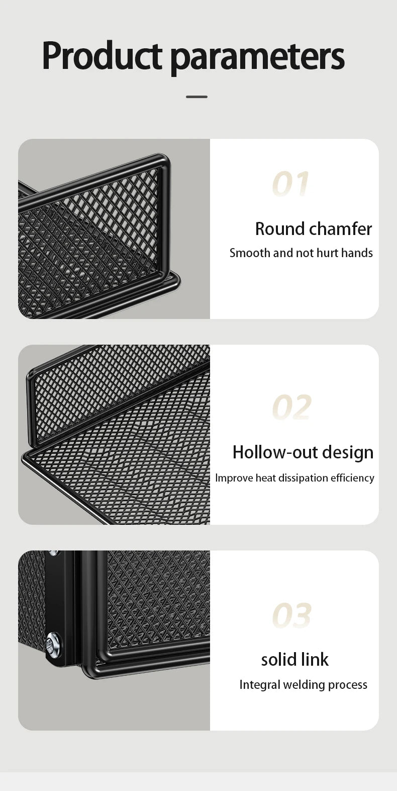 Under Desk Drawer Organizer Clamp-On, Mesh Metal Attachment, On or Under Desk Organizer for Office Supplies