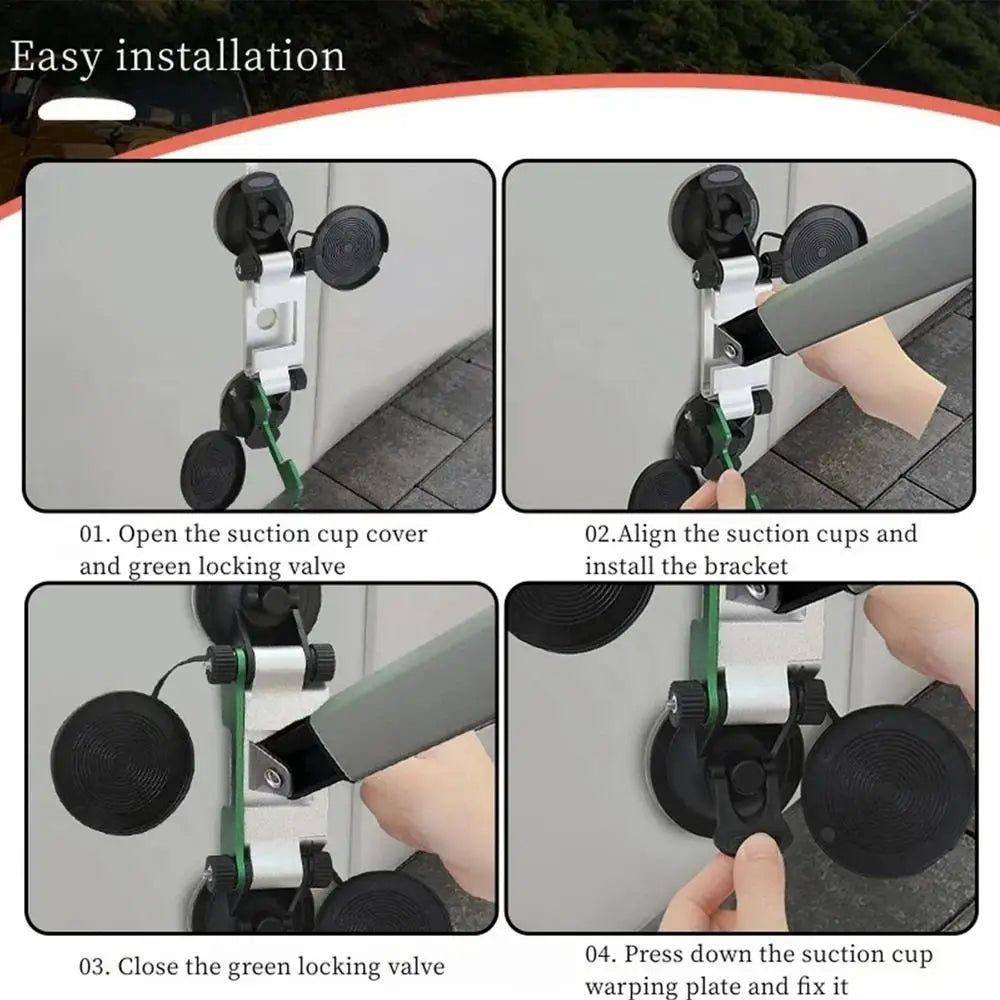 Heavy Duty Suction Cups RV Awning Fixed Support Bracket Rugged Construction RV Awning Accessories For Camping Traveling Car