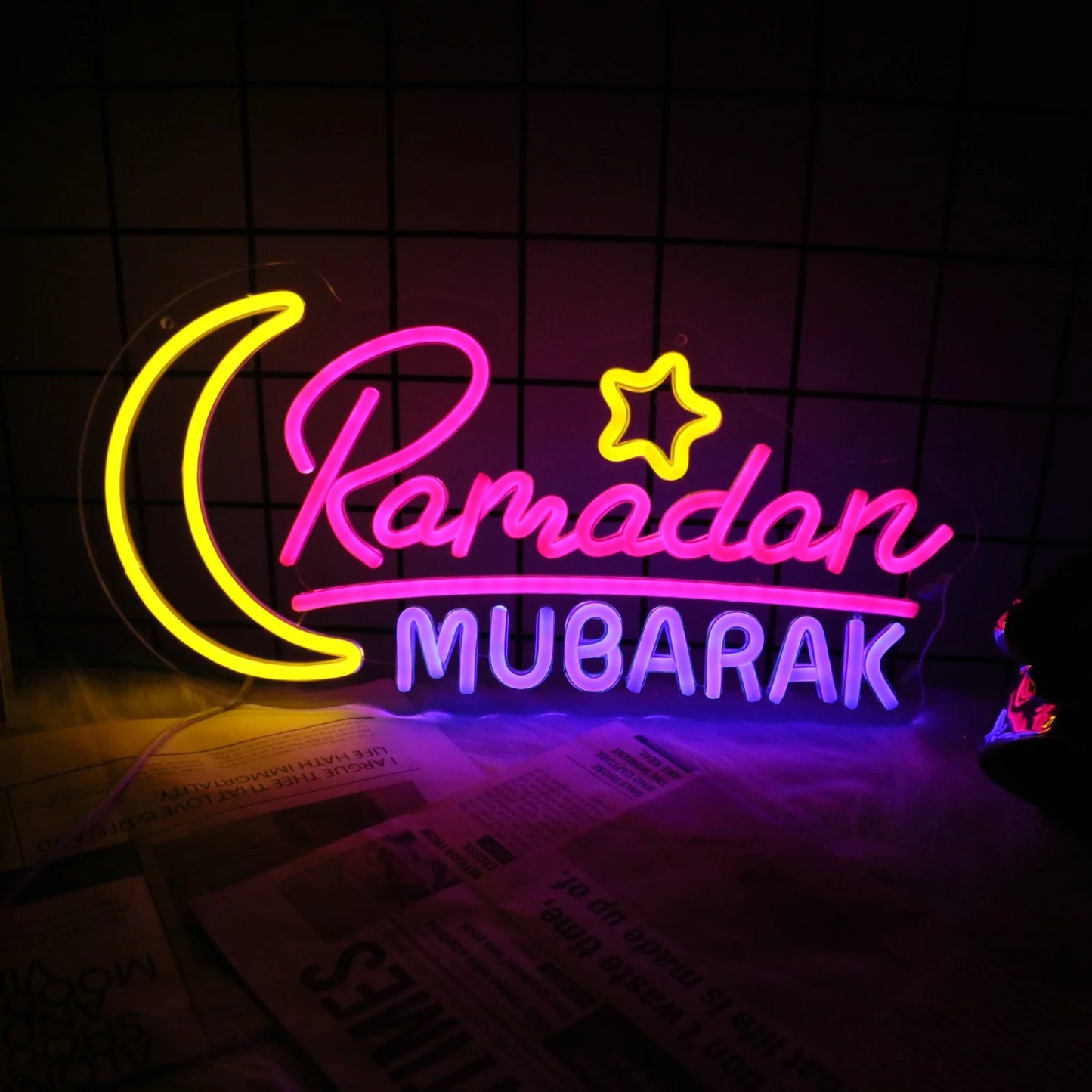 UponRay Ramadan Decorations Neon Sign for Home Ramadan Mubarak Decor Neon Sign, Home Bedroom Decoration