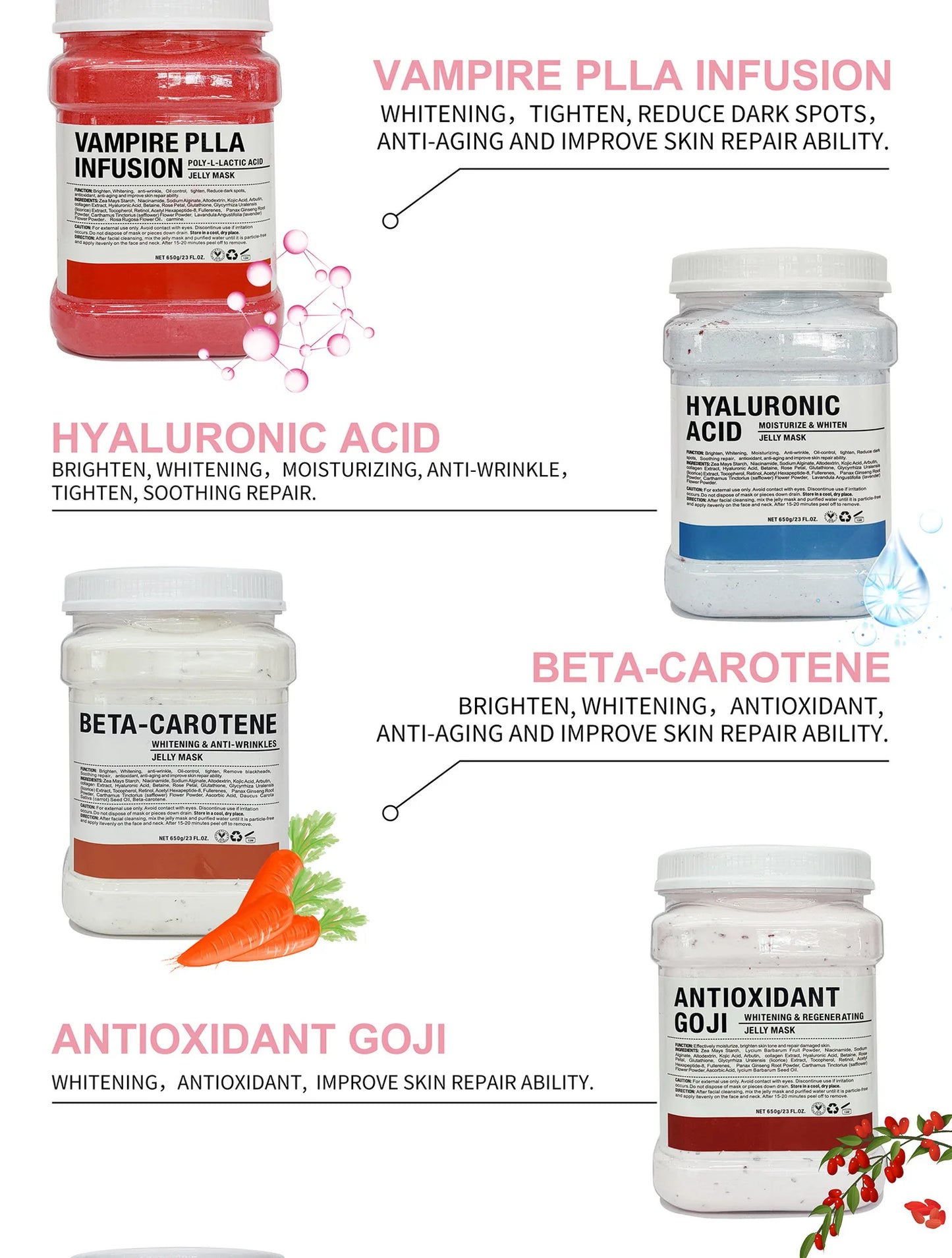 10PCS Jelly Mask Powder Wholesale 650G Professional Mask Powder Beauty Salon Use Facial Skin Care Products