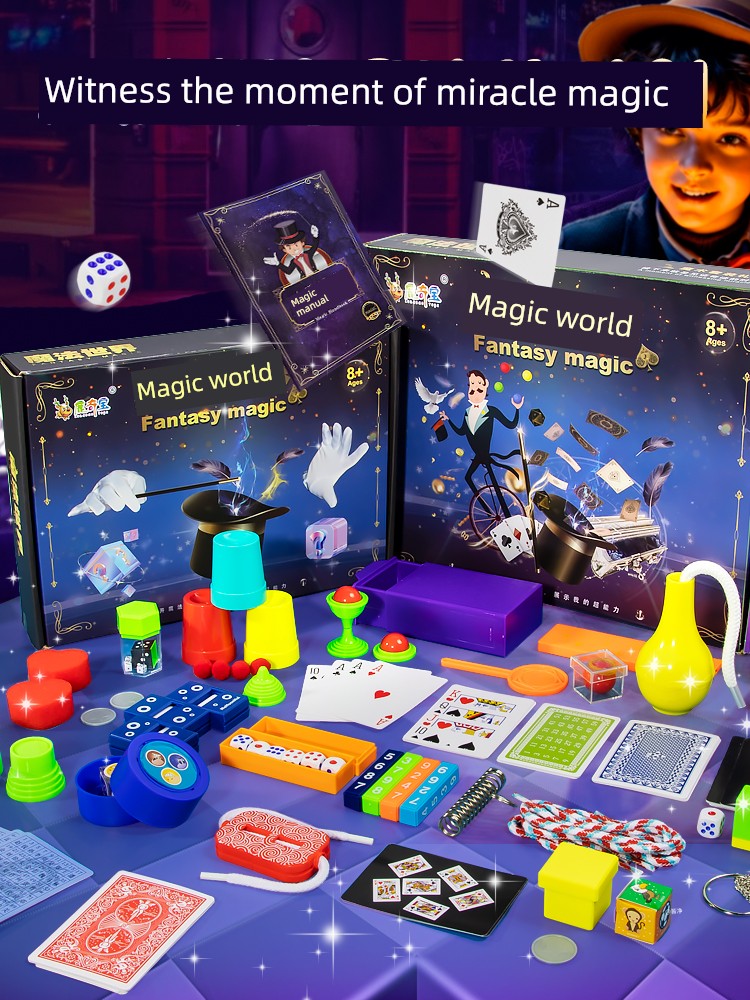 Children's Magic Props Toy Gift Box Close-Up Kindergarten Performance Set Magic Tricks Boy's Birthday Gift Shocking