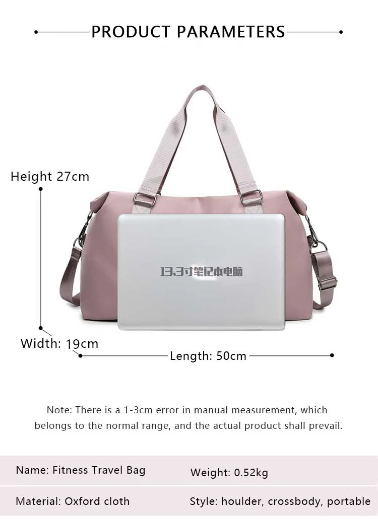 Large Travel Bag Women Tote Bag Handbag Waterproof Shoulder Bag Weekend Sports Gym Bag Female Personalized Custom Logo Pattern