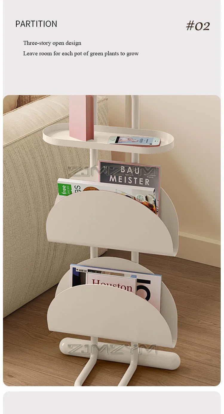 3-Tier Save Space Side Table Removable Sofa Side Cabine Living Room Balcony Coffee Table Magazine Bookcase Bedroom Bedside Shelf