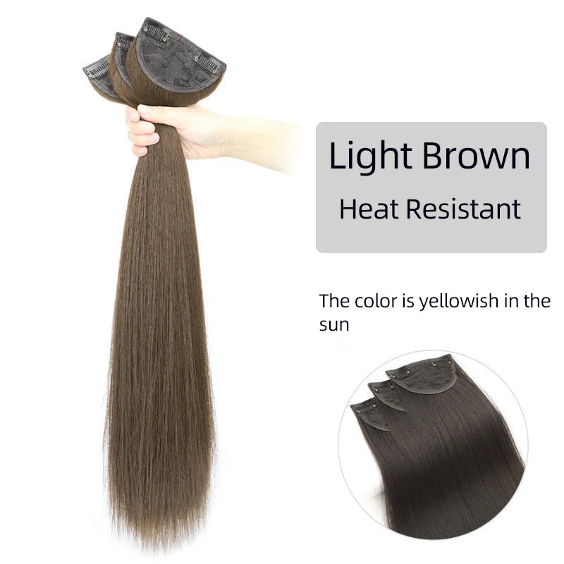 Aosiwig Synthetic Hair Extensions Long Straight Curly Wavy Natural Fake False Wig Female Clip In Hairpiece One Pieces for Women