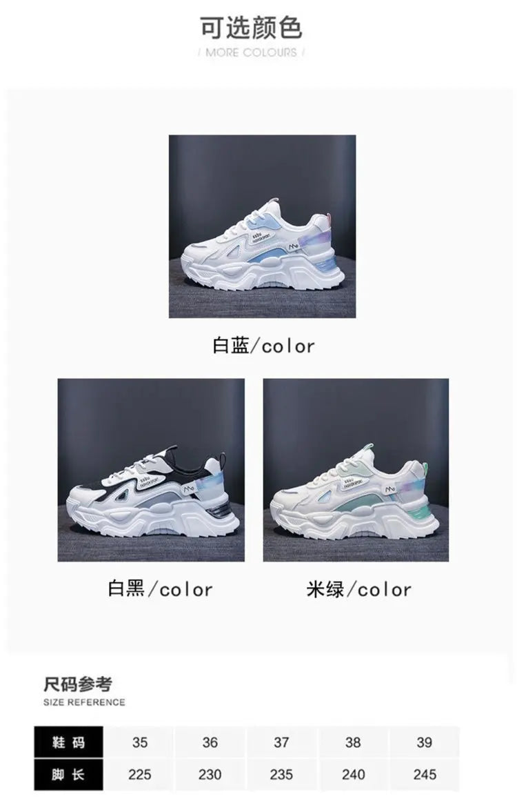 Women‘s Shoes 2023 New Fashion Breathable Mesh All-match Casual Shoes Lace Up Female Platform Shoes Sneakers Woman Zapatos Mujer