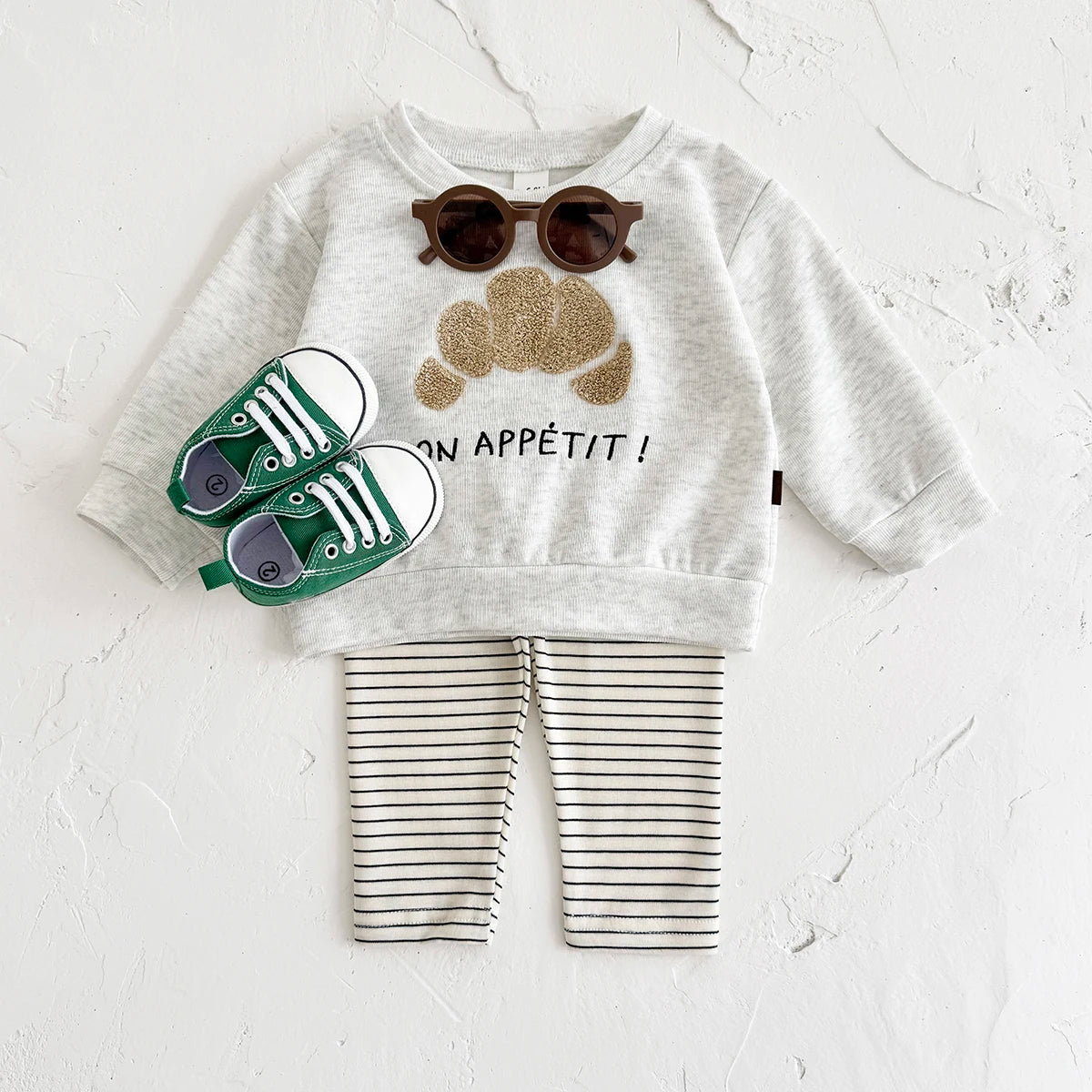 New Baby Suits Cartoon Clothing Boy Infant Sets Long-Sleeve Bread/Biscuits Sweatshirts Top Pants Autumn Winter Toddler Outfits