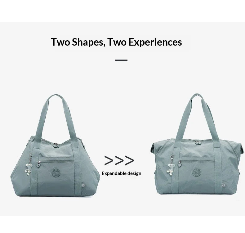 Women Lightweight Large-Capacity Travel Bag Handbags Female Nylon Shoulder Beach Bag Girl Top-handle Casual Tote Purse