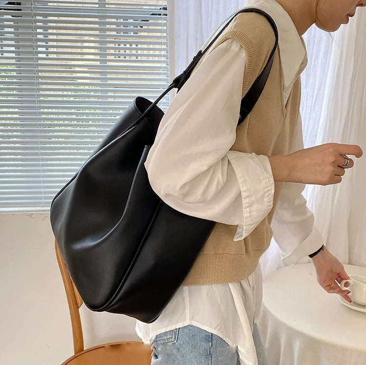 Luxury Tote Bag for Woman 2024 Trend Large Capacity Female Shoulder Bag High Quality Leather Simple Designer Woman Handbag